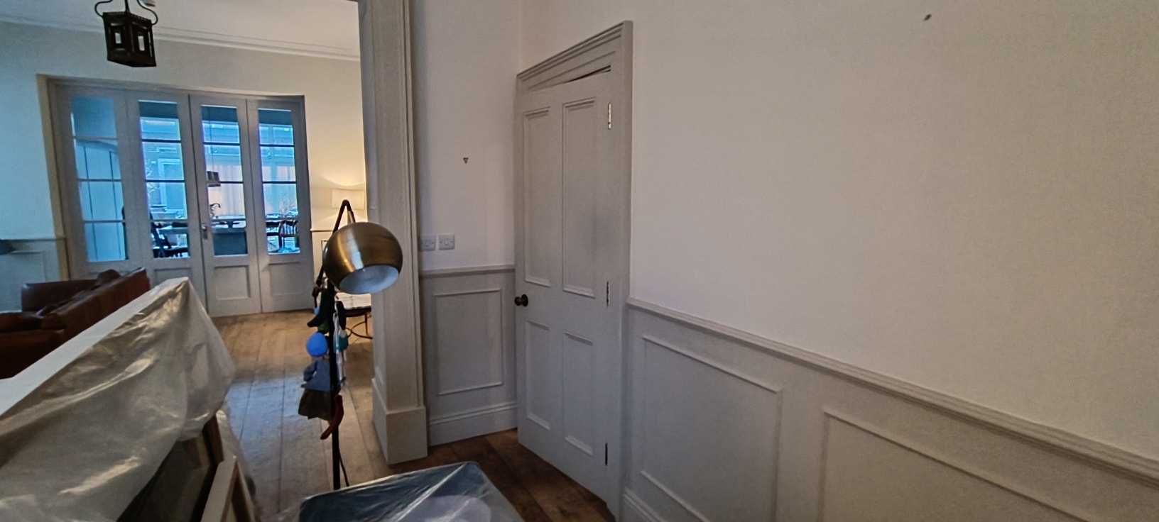 Dado rail and wainscoting in hallway